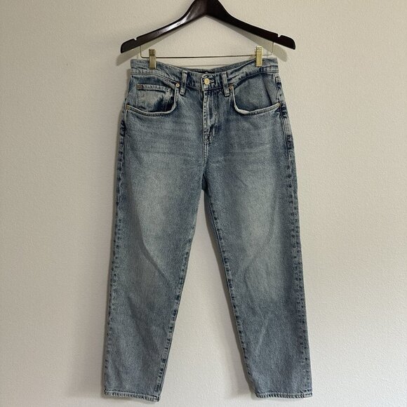 7 For All Mankind Julia Boyfriend Jeans Womens Size 27 Heart Embroidered Pockets - Picture 1 of 12